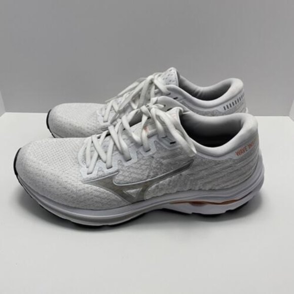 Mizuno Shoes - Mizuno Wave Inspire 17 Waveknit White Grey Orange Women's Size 10 J1GD2113-33